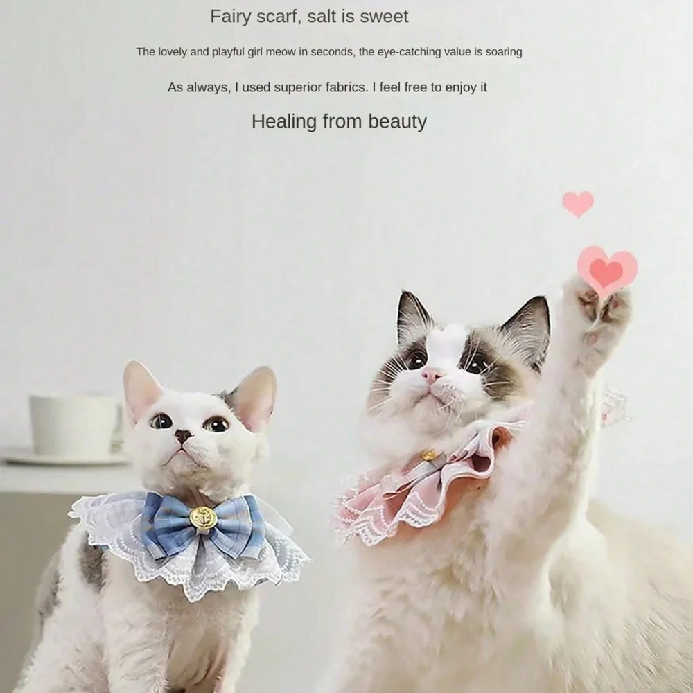 Cute Bow Lace Edged Collar for dog / cat